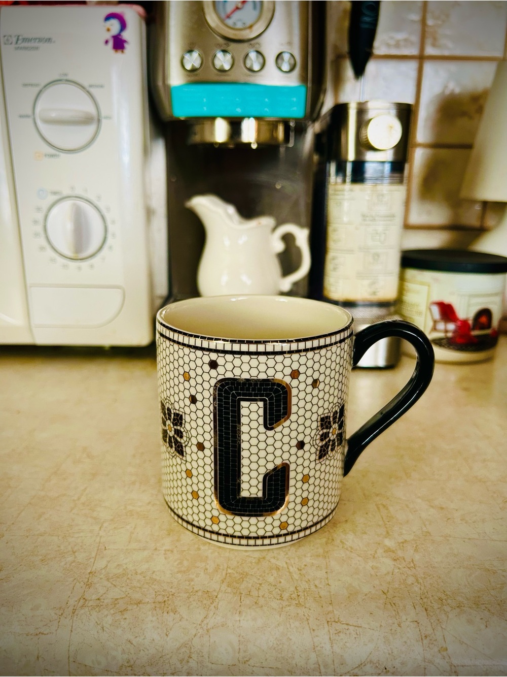 Anthropologie Mosaic 'C' Monogram Bistro Mug